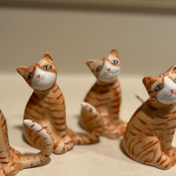 Vintage Bone China Orange Tabby Cat Napkin Rings - Picture 8 of 9
